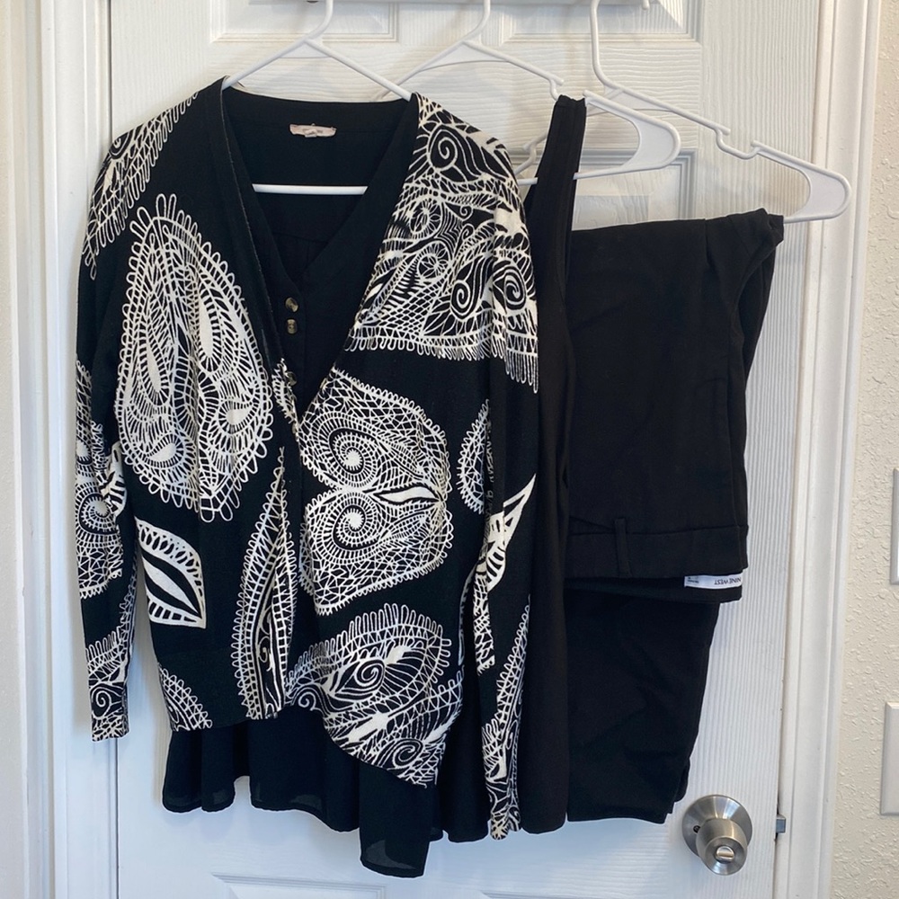 Women’s sweater, slacks and tops